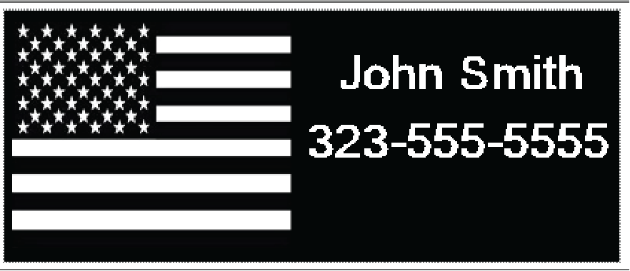 Personalized Black and White US Flag Shaft/Golf Club Labels With Any Name..