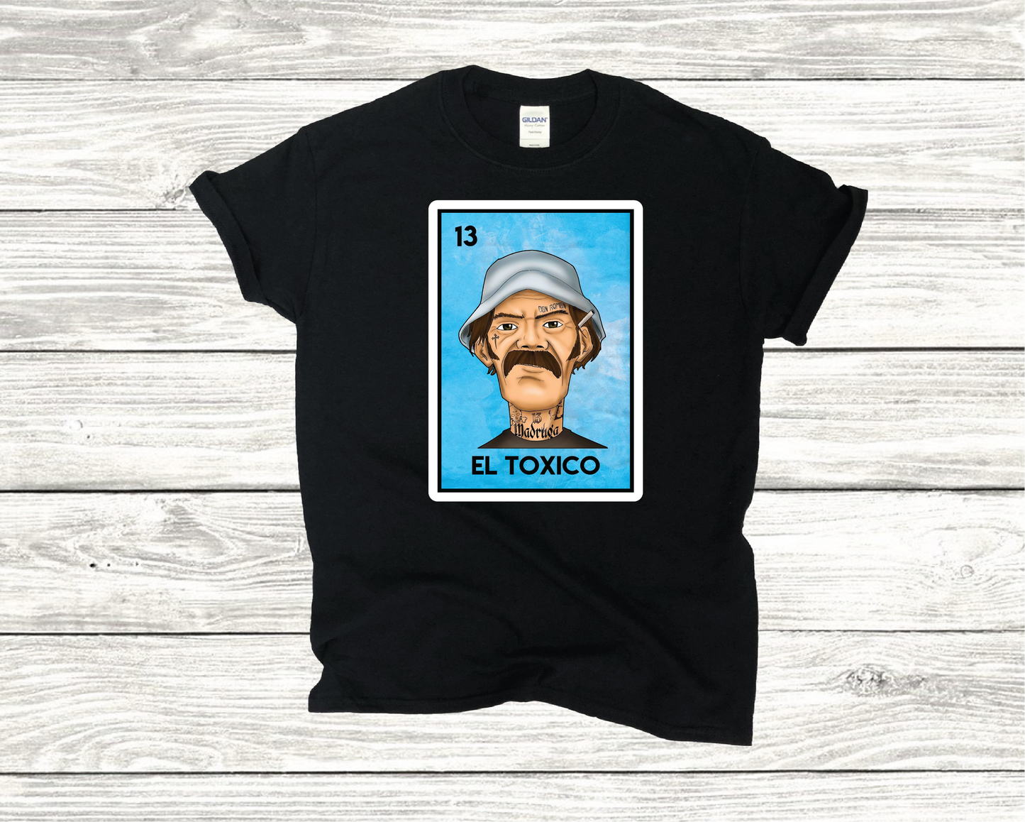El Toxico Don Ramon Blue Funny Mexican Loteria Card T-shirt, Funny Tee, Parody Perfect Gift White