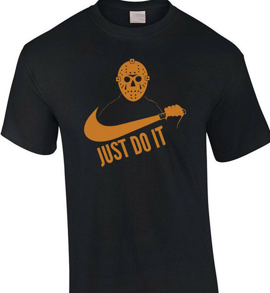 Jason Vorhees Halloween Just Do It T-Shirt Funny Parody Horror Black/Orange