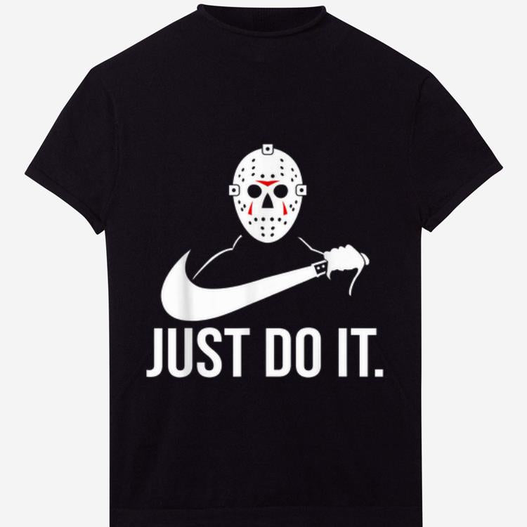 Jason Vorhees Halloween Just Do It T-Shirt Funny Parody Horror Black/Orange