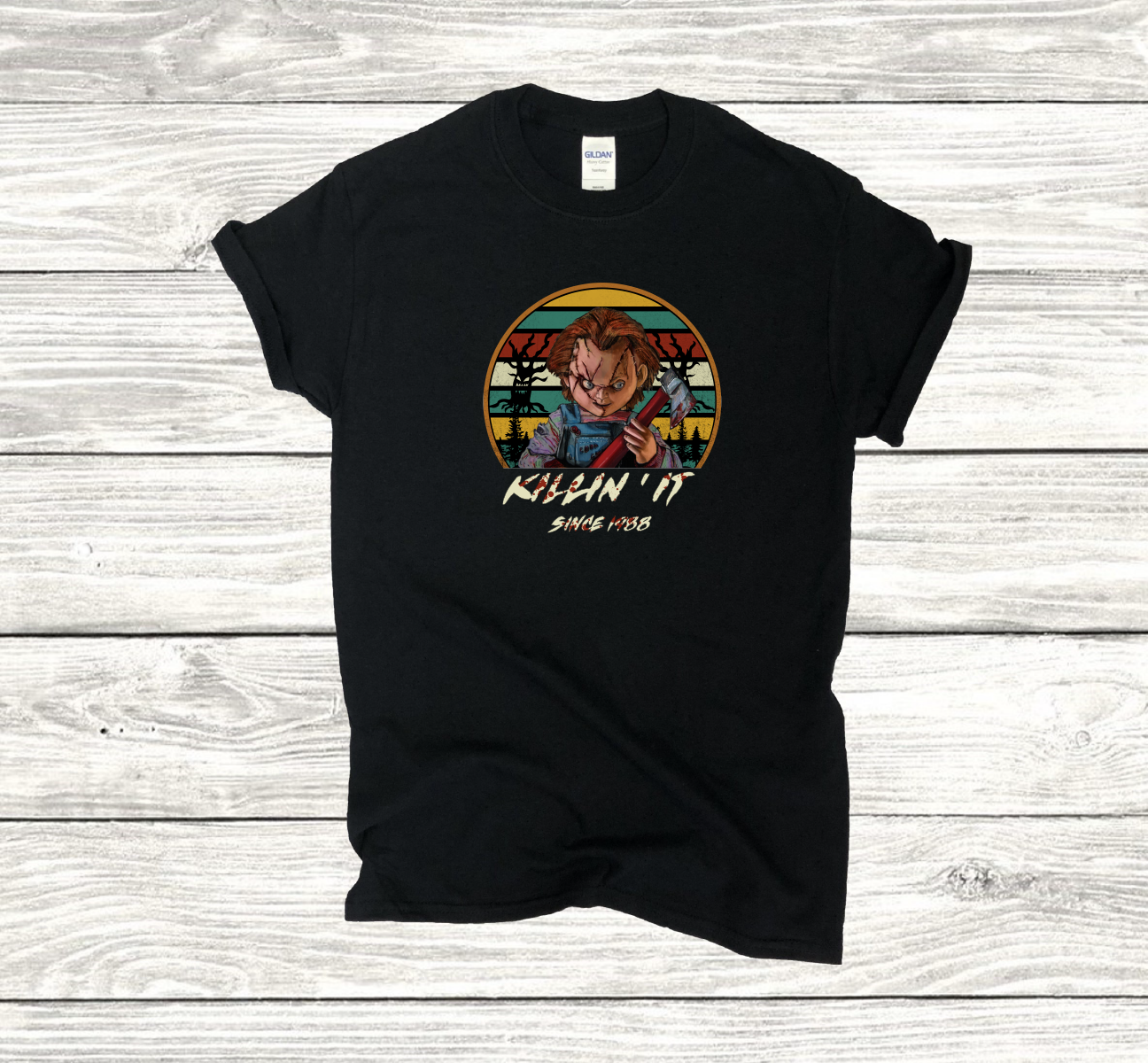 Killin It Chucky Since 1988 Black Color T-shirt- Horror