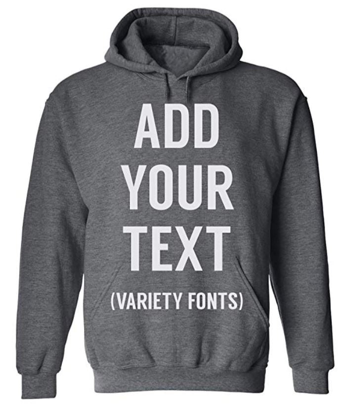 Custom Personalized Pullover Hoodie Sweatshirt-Your Own Text Different Colors