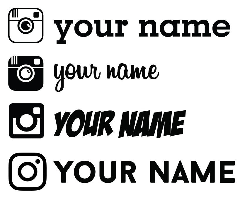 Custom Your USERNAME Instagram Drift JDM Vinyl Decal Sticker (2 Pieces) Different Sizes Available