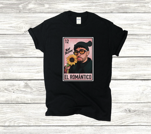 Bad Bunny El Romantico Loteria Game Card Unisex T-shirt Funny Mexican