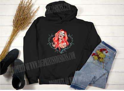 La Bichota Karol G, Bebecita Reggeaton Black HOODIE  Strip Love Tour Red Hair Perfect Gift.