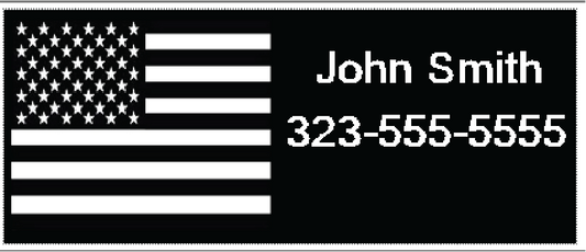 Personalized Black and White US Flag Shaft/Golf Club Labels With Any Name..