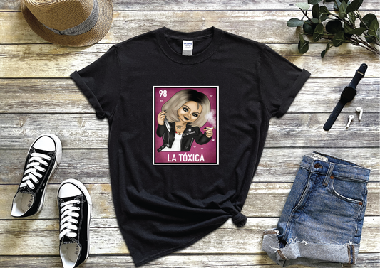 La Toxica Chucky's Bride Funny Mexican Loteria Card T-shirt, Funny  Tee, Parody Perfect Gift