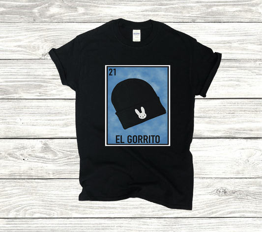 Bad Bunny El Gorrito Funny Mexican Loteria Card T-shirt, Funny  Tee, Parody Perfect Gift