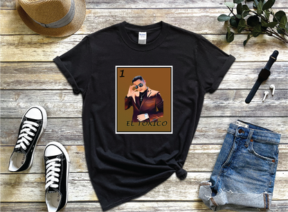 El Toxico Grupo Firme Eduin Caz Loteria Game Card Unisex T-shirt Funny Mexican Loteria Brown Version
