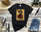 El Dreamer Freddy K. Funny Mexican Loteria T-shirt Yellow