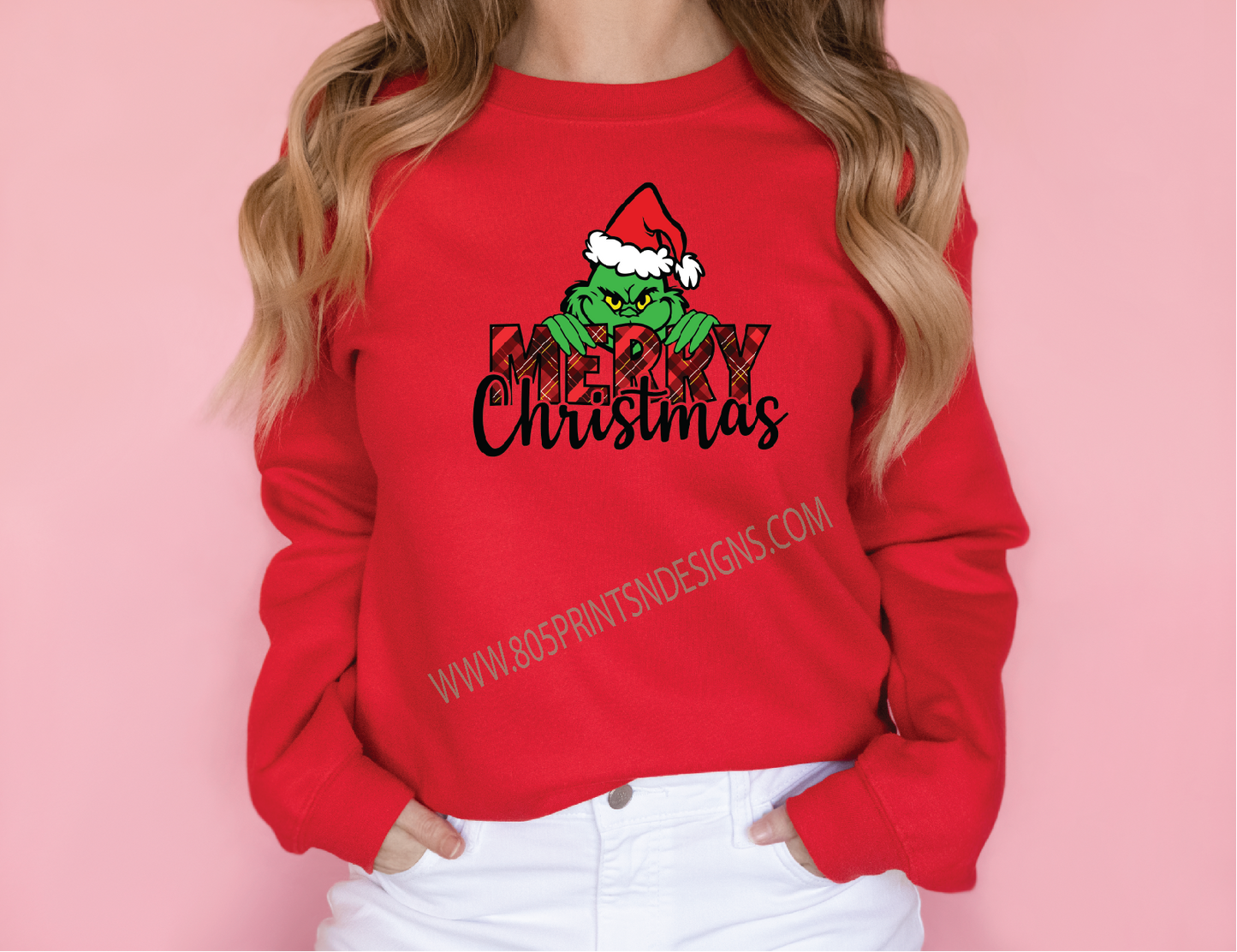 The Grinch Merry Christmas Crewneck Sweatshirt,  Perfect Gift, Different Colors UNISEX SIZES