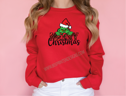 The Grinch Merry Christmas Crewneck Sweatshirt,  Perfect Gift, Different Colors UNISEX SIZES