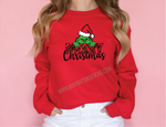 The Grinch Merry Christmas Crewneck Sweatshirt,  Perfect Gift, Different Colors UNISEX SIZES