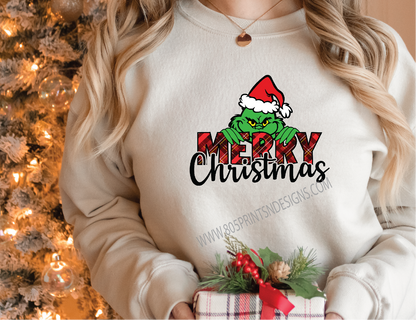 The Grinch Merry Christmas Crewneck Sweatshirt,  Perfect Gift, Different Colors UNISEX SIZES