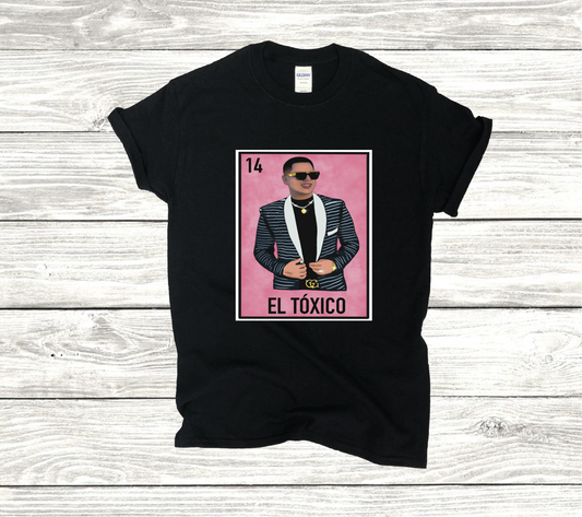 El Toxico Grupo Firme Loteria Game Card Unisex T-shirt Funny Mexican Loteria Pink Version