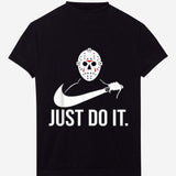 Jason Vorhees Halloween Just Do It T-Shirt Funny  Parody Horror Black/Orange