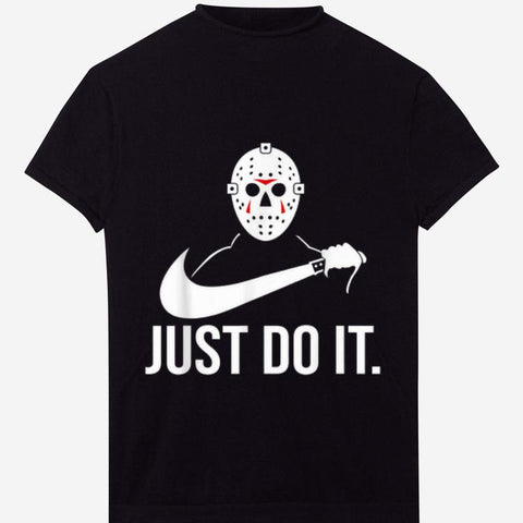 Jason Vorhees Halloween Just Do It T-Shirt Funny  Parody Horror Black/Orange