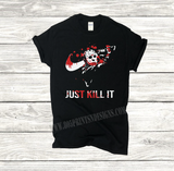 Jason Vorhees Just Kill It Blood Splatter Black T-Shirt