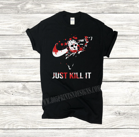 Jason Vorhees Just Kill It Blood Splatter Black T-Shirt