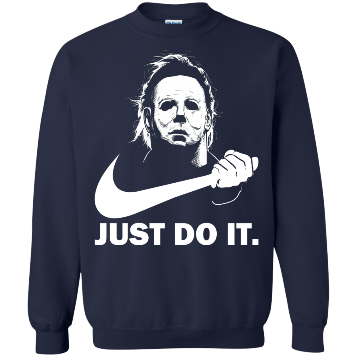 Michael Myers Halloween Just Do It Navy Blue Crewneck Sweatshirt Funny Parody Horror