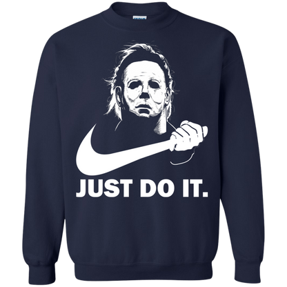 Michael Myers Halloween Just Do It Navy Blue Crewneck Sweatshirt Funny Parody Horror
