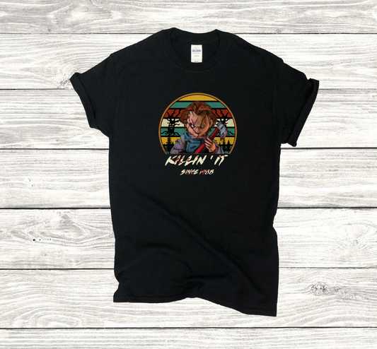 Killin It Chucky Since 1988  Black Color T-shirt- Horror