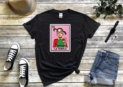 La Toxica Chilindrina  Funny Mexican Loteria Card T-shirt, Funny  Tee, Parody Perfect Gift Pink