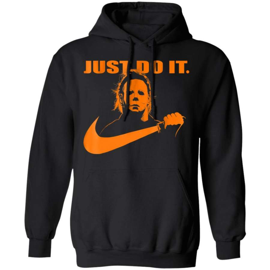 Michael Myers Halloween Just Do It Hoodie Funny Nike Parody Horror White/Orange Designs
