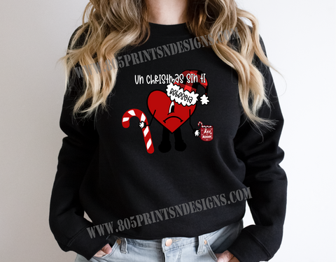 Bad Bunny Una Navidad  Sin Ti  Crewneck Sweatshirt,  Perfect Gift, UNISEX SIZES