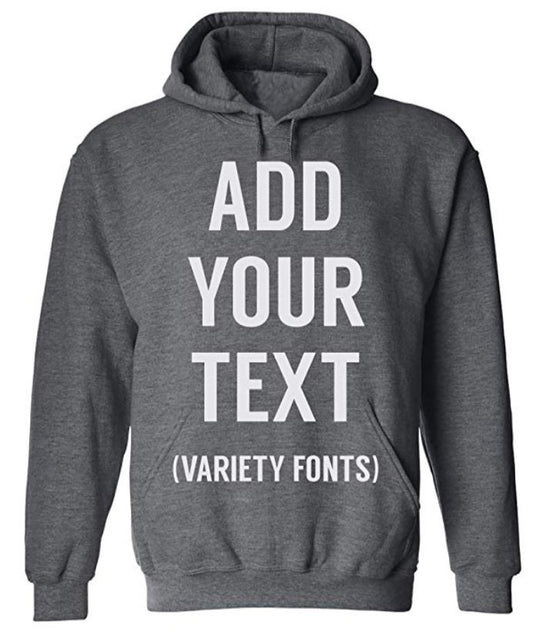 Custom Personalized Pullover Hoodie Sweatshirt-Your Own Text Different Colors