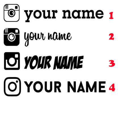 Custom Your USERNAME Instagram Drift JDM Vinyl Decal Sticker (2 Pieces) Different Sizes Available