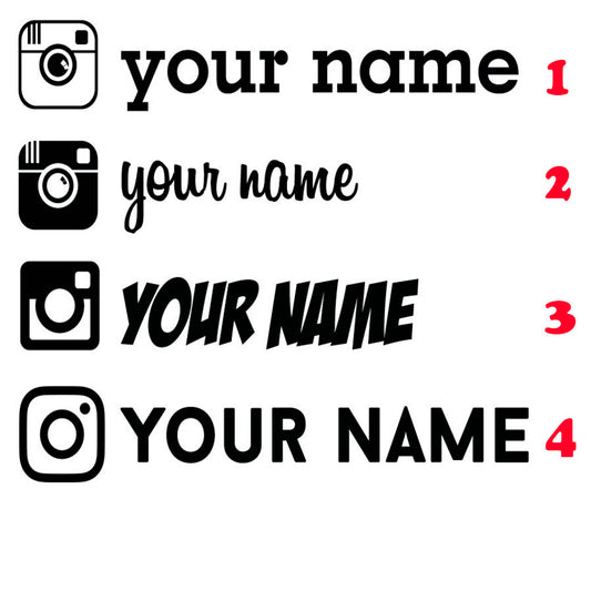 Custom Your USERNAME Instagram Drift JDM Vinyl Decal Sticker (2 Pieces) Different Sizes Available