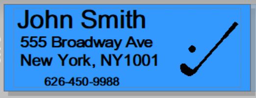 Personalized Blue Color Ink Shaft/Golf Club Labels With Any Name..