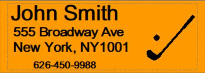 Personalized Orange  Color Ink Shaft/Golf Club Labels With Any Name..