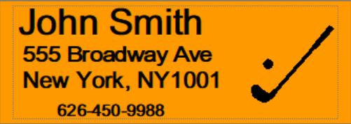 Personalized Orange  Color Ink Shaft/Golf Club Labels With Any Name..