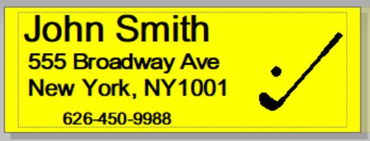 Personalized Yellow  Color Ink Shaft/Golf Club Labels With Any Name..