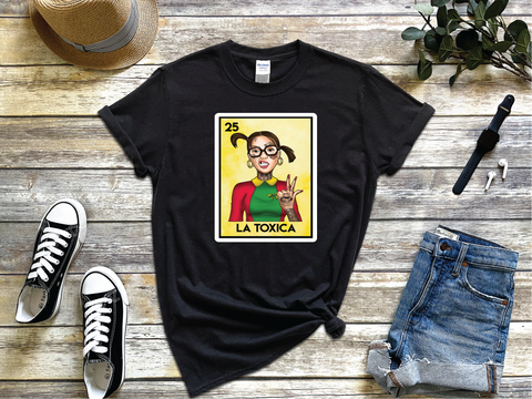 La Toxica Chilindrina  Funny Mexican Loteria Card T-shirt, Funny  Tee, Parody Perfect Gift
