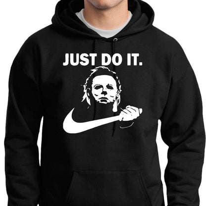 Michael Myers Halloween Just Do It Hoodie Funny Nike Parody Horror White/Orange Designs