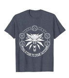 The Witcher Toss A Coin Wolf Distressed T-shirt-Choose Size