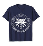 The Witcher Toss A Coin Wolf Distressed T-shirt-Choose Size