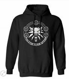 The Witcher Toss A Coin Wolf Distressed Black Hoodie Sweatshirt-Choose Size